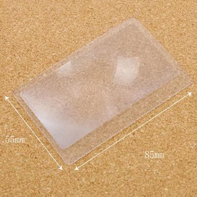 Magnifiers Credit Card Shape 3X Transparent Magnifier Magnification Magnifying Fresnel LENS Made of Plastics 10Pcs