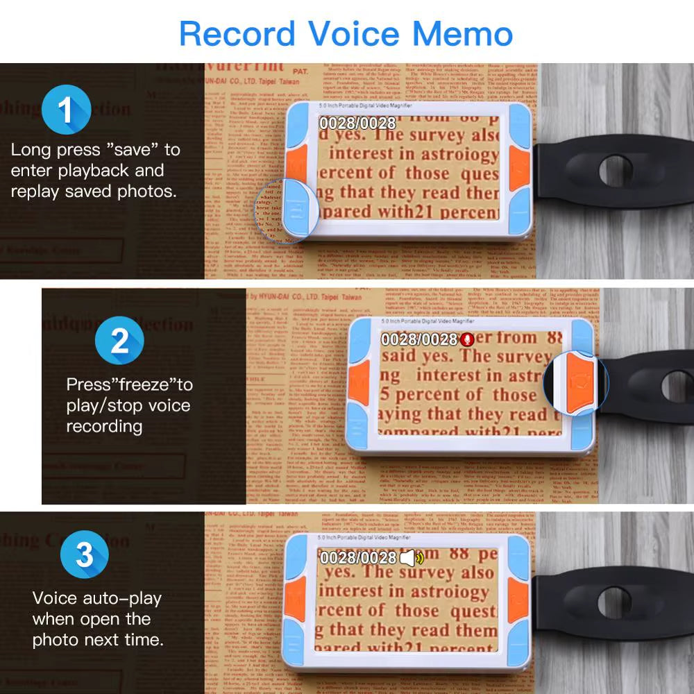 Eyoyo 5.0" Inch LCD 3-48X Portable Digital Magnifier Lupa Electronic Video Reading Aid Portable with HDMI 1080 I60 & AV Output