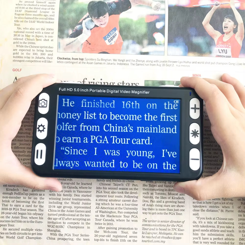 5Inch LCD Display Portable Magnifie Low Vision Video Magnifier Electronic Reading Aid, Digital Handheld Portable Video Magnifier