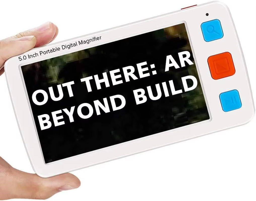 Portable Digital Magnifier Electronic Reading Aid 5 Inch for Low Vision Color Blindness 4X-32X Zoom 17 Color 5 Levels Brightness