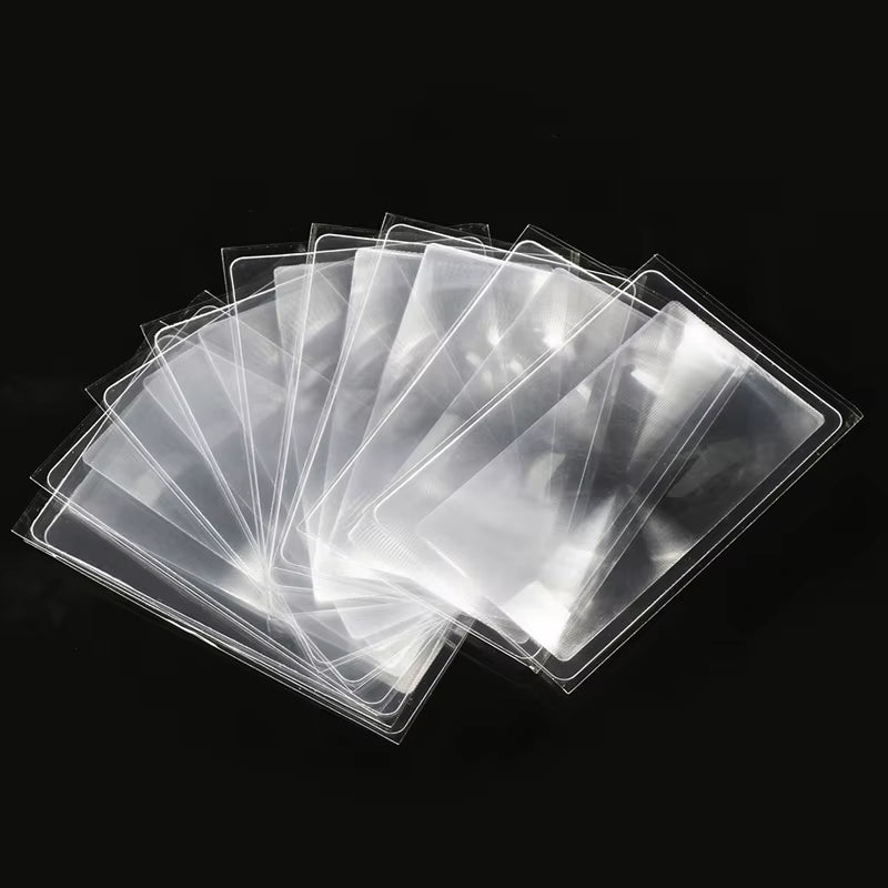 Magnifiers Credit Card Shape 3X Transparent Magnifier Magnification Magnifying Fresnel LENS Made of Plastics 10Pcs