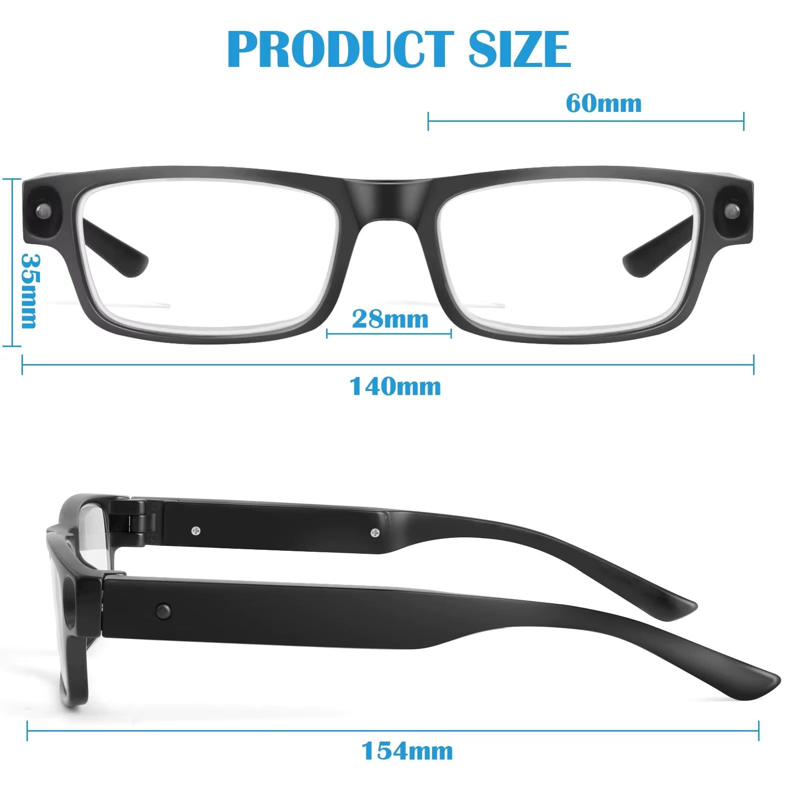 200% Magnifying Glass with Lamp, USB Rechargeable LED Luminous Magnifying Glasses, Hands-Free Head Magnifying Glass, Reading