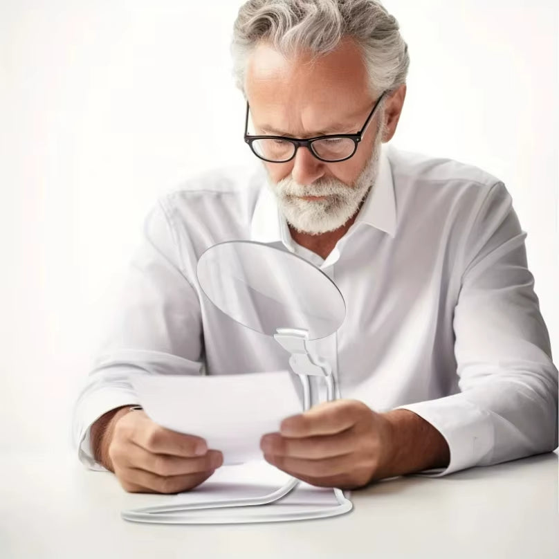 3X 10X Magnifying Glass Pro - Hands-Free, Adjustable, Stand-Neckwear Magnifier for Seniors, Low Vision, Reading, Sewing