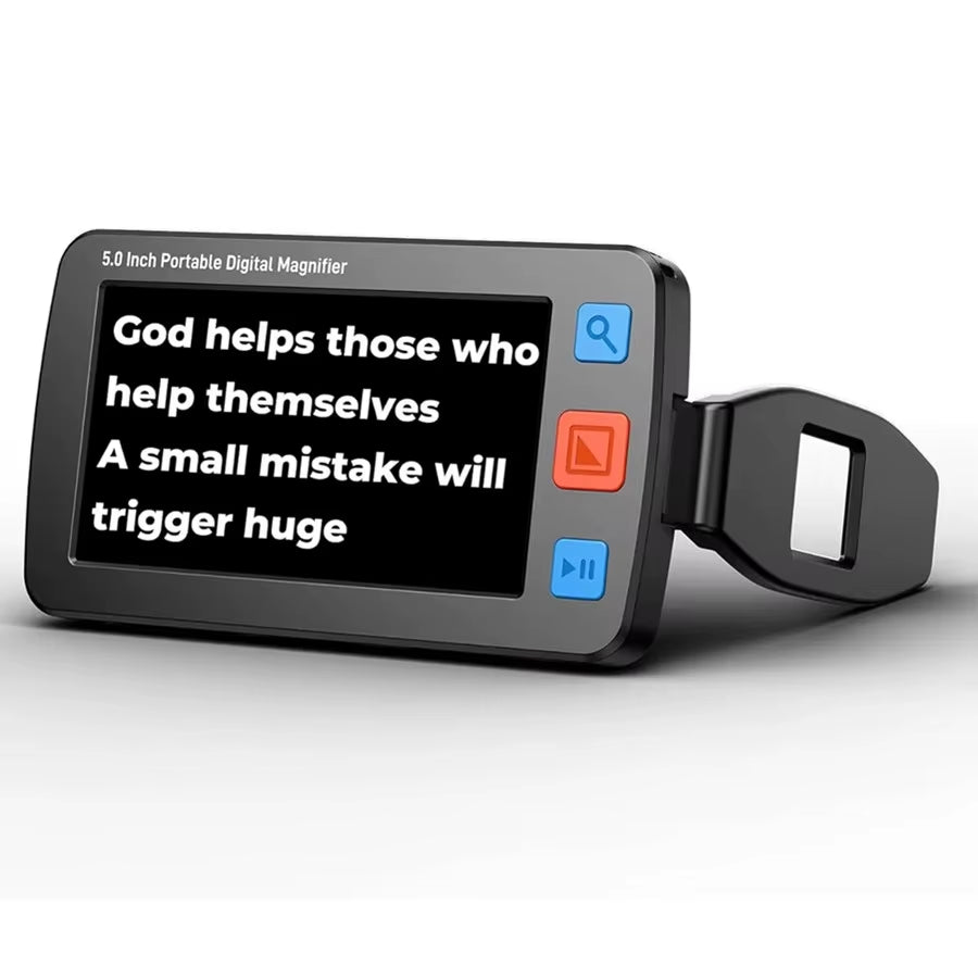 Portable Digital Magnifier Electronic Reading Aid 5 Inch for Low Vision Color Blindness 4X-32X Zoom 17 Color 5 Levels Brightness