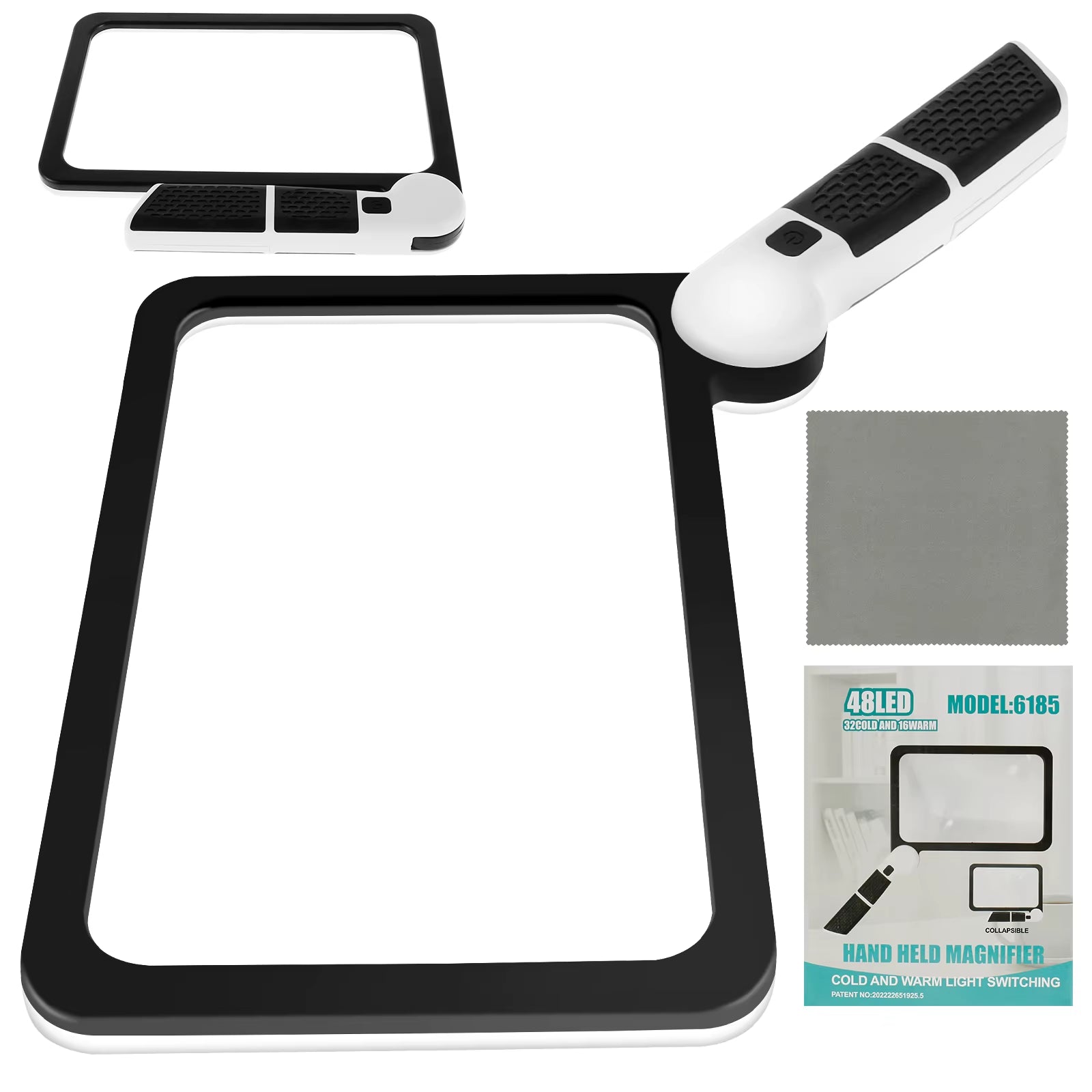 Hands Free Magnifying Glass Adjustable Neck Wear Magnifier Large Sheet Magnifying Glass Book Page Reading Magnifier for Seniors