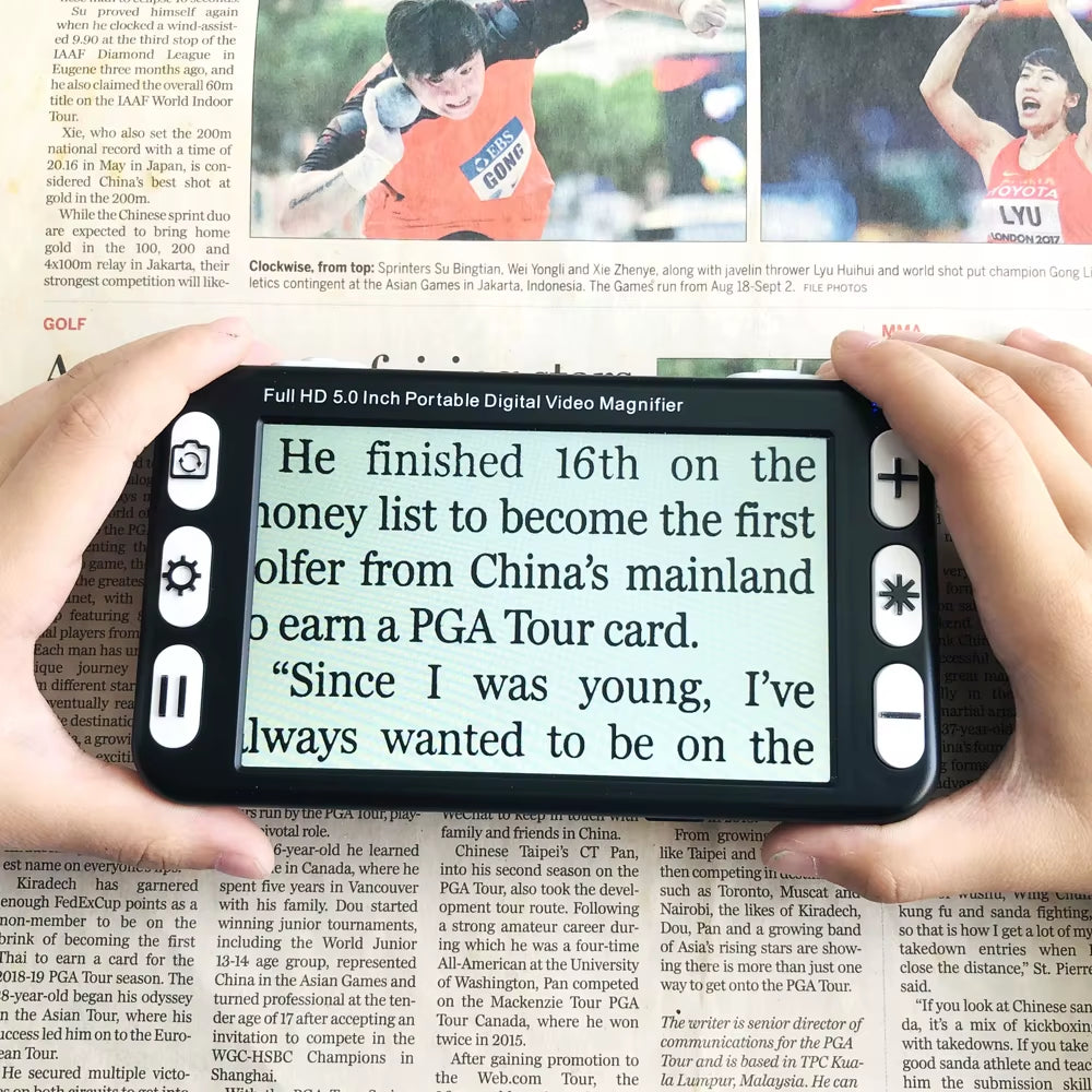 5Inch LCD Display Portable Magnifie Low Vision Video Magnifier Electronic Reading Aid, Digital Handheld Portable Video Magnifier